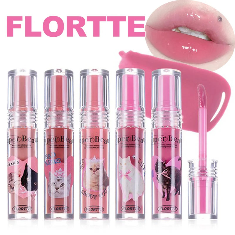 FLORTTE DuDu Lip Gloss: Moisturizing & Waterproof Shine
