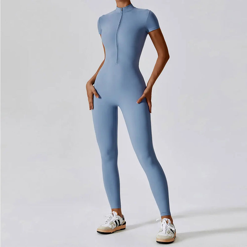 FlexFit Zip-Up Yoga Jumpsuit: Women's Activewear Bodysuit